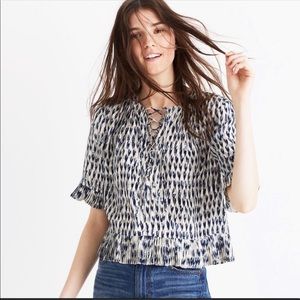 Madewell Sun Pleat Lace Front Blouse